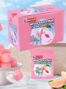 Malaysia Import Snacks Sweet and Sour Ice Cool Small Hard Candy Bigtop White Peach Mint Flavor Salty Candy Boxed 240G