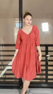 SC147 Longsleeves Bustier Babydoll Maxi Dress