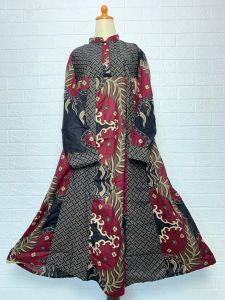 (COD) Gamis Batik Jumbo Elegant Modern / Bahan Katun Prima Halus Adem Nyaman LD 120 / Gamis Batik Wanita Modern 2022 Muslim Motif Terbaru Termurah