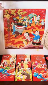 Bao Lì Xì Tết 2025 FUTUREBOOK 90x170 mm 5 bao/ xấp - Tết Sum vầy