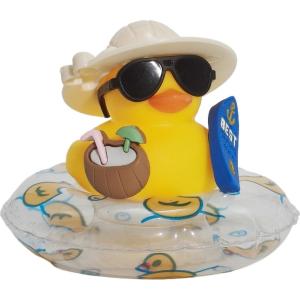 DIY Assembly Cute Duck Figurine With Sunglasses Hat And Float Mini Resin Animal Ornament Dashboard Desktop Decor Gift
