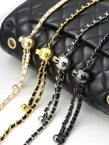 Adjustable Single Shoulder Braided Chain Bag Strap Small Fragrance Style Handbag Crossbody Bag Accessory Leather Strap