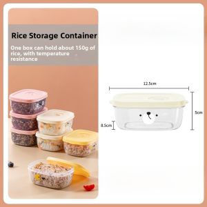 Food Grade Rice Grain Separation Frozen Box Wholegrain Rice Weight Loss Meal Portion Small Rice Box for Office Workers Fruit Bento Box