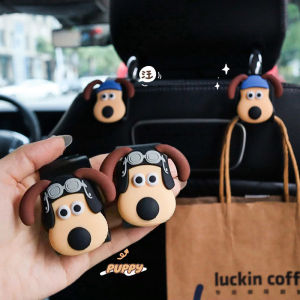 2pcs Car Hook Cute Dog Car Seat Hanger Hooks Behind-seat Accessories Organizer Hook Bags Clothes Sundries Hanger Clip
