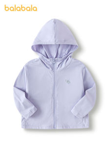 เสื้อแจ็คเก็ตกันแดด Balabala สำหรับเด็กผู้หญิงและผู้ชายผ้าคลุมสวมศีรษะสำหรับเด็กอ่อนฤดูร้อนการจับคู่เสื้อกันหนาวเด็กครอบครัวแบบบาง