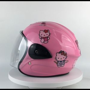 1-8Y Cartoon DIY Helmet Motorcycle Big Kid Half Face Plain Child Helmet Gear Safety Protection