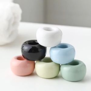 Kitchen Plus Ceramic Toothbrush Holder Stand for Bathroom Countertops KP610