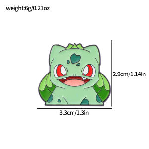 Bandai | Bulbasaur Inspired Enamel Lapel Pins Cute Green Spotted Bulb Back Cartoon Monster Metal Brooches Hard Alloy Decor Badges