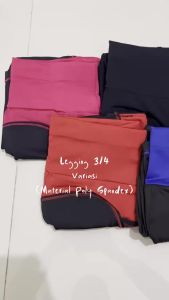 Legging 3/4 Kantong + Tile: Legging Sport Wanita