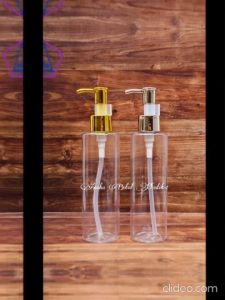 Botol Kosong 200ml Clear Dengan Tutup Luxry Gold Dan Silver