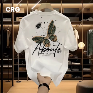 Kaos Pria Lengan Pendek Sablon Motif Kupu-Kupu Warna-Warni - Gaya Trendy Kerah Bulu Longgar Serbaguna Musim Panas 2025 | COD Diskon 50% Gratis Ongkir Cepat 24 Jam