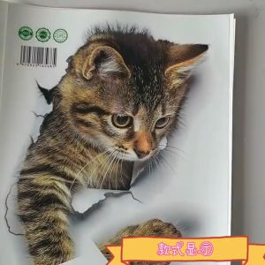 STIKER Kucing 3D Tebaru hiasan dinding rumah aksesoris dekorasi Sticker gambar hewan lucu wallpaper binatang
