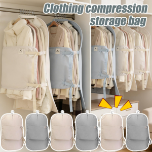 Hanging Wardrobe Storage Bag / Foldable Compression Organizer — Saves Up to 50% of Space / Wardrobe and Home Organization Accessory / Compression Bag for Hanging Storage of Down Jackets