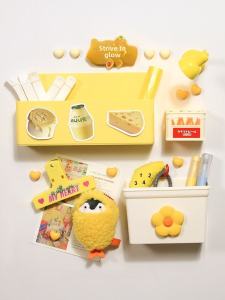 Hộp Đựng Đồ Từ Tính Màu Vàng Kem Hình Mặt Trăng Hộp Đựng Đồ Từ Tính Gắn Vào Tủ Lạnh Trang Trí Cửa Nhà Phụ Kiện Nhà Cửa