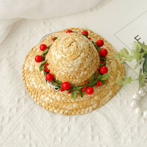 Summer Decorative Bee Hat for Small Medium Dogs And Cats Pet Costume Change Photography Props Teddy Doggie Cute Little Grass Hat