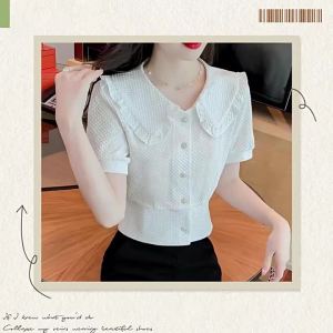 QIAOXIZI | Áo Sơ Mi Đa Năng Elegance Mùa Hè Cổ Peplum