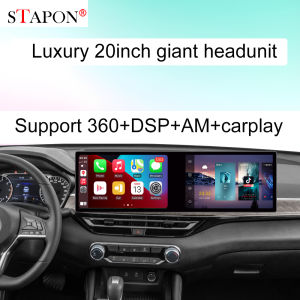 STAPON 21.8inch android headunit giant dual screen 64G 128G 256G with dsp 4g wifi carplay andrid auto am fm touch screen bluetooth support 360camera S20