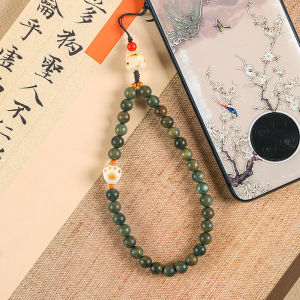 Natural Green Sandalwood Mobile Phone Pendant Cat Paw Charcoal Burnt Attraction Female Artistic Creative Jewelry Accessories