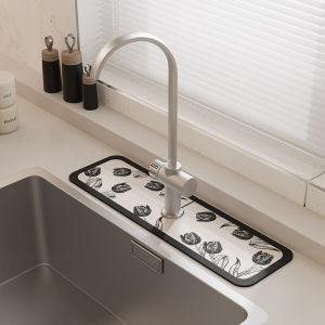 Bathroom Kitchen Sink Faucet Absorbent Pad Slim Drain Mat Ceramic Tile Countertop Water Pool Pad Durable Easy to Clean