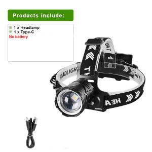 80000000LM Powerful LED Headlamp Bright Type-C Rechargeable 3*18650 Head Flashlight Camping Searching Hunting Fishing Lantern