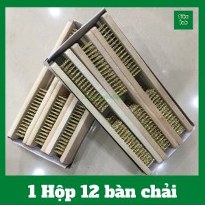 Combo hộp 12 bàn chải sắt mạ đồng vệ sinh lốc máy bề mặt kim loại dùng trong thủ công trang sức hạt óc chó