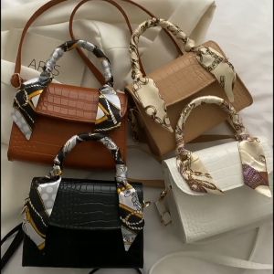 Miisoo - Tas Wanita Croco Croco Top Handle Bag Import Sling Bag Free Syal Fashion C8160