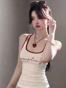 Áo Ba Lỗ Không Tay Chữ American Hot Bé Gái Dành Cho Nữ Mùa Hè Ngoài Trời Thiết Kế Ôm Vừa Vặn Phong Cách Đi Biển Không Tay Áo Ngắn