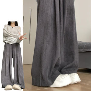 High Waist Dyed Casual Pants Womens Thin Summer New Style Samurai Loose Straight Leg Trousers Korean Style Lazy Fashion