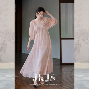 JK＆JS | Elegant Unique Pink Dress A-Line Large Hem