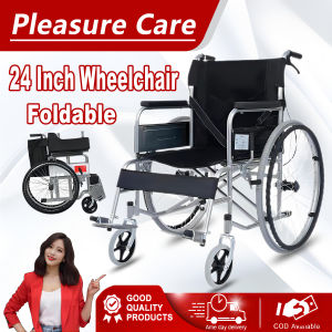 Wheelchair For Adult Folded Lightweight Multifunction 24 Inch Bigger Wheel Chair Solid Anti-Skid Tires With Brake