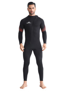 SBART 3mm Wetsuit Men Front Zipper One-piece Long Sleeve Cold Snorkeling Suit Warm Surf Diving Suit Winter Swim