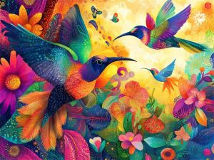 HUACAN New Diamond Painting 2026 Bird Flower Diamond Mosaic Resin Square Drill Handicrafts Gifts Adult Crafts Home Decor