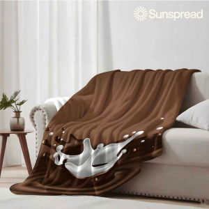 Beast Kingdom | Chăn Mềm Mại Ấm Áp Bằng Vải Flannel In Họa Tiết Sữa Sô Cô La Nhẹ Nhàng Ấm Áp Dùng Trang Trí Nhà Cửa Phòng Ngủ Phong Cách Hiện Đại Chất Liệu 100% Polyester Không Xù Lông.
