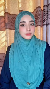 ALNOOR Tudung Sarung Beauty Line Cotton Ribbed Premium Instant Syria Lena Sulam Tepi Awning Mudah Bentuk