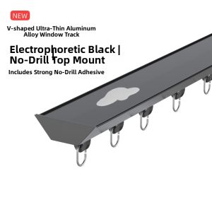 SHELIANKE | Thin Silent Hidden Track for Curtain Installation without Drilling