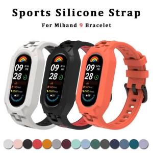 Dây Đeo Thể Thao Silicon Cho Xiaomi Mi Band 9/8/7/6/5 Dây Đeo Đồng Hồ Thông Minh TPU Mềm Thay Thế Tương Thích Với Dòng Xiaomi Mi Band