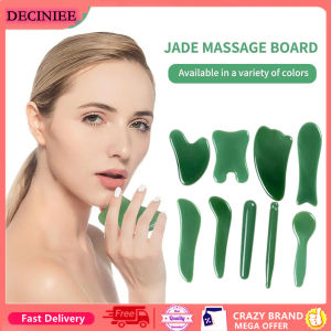 DECINIEE Natural Massage Gua Sha Jade Board Aventurine Powder Crystal Scraping Stone Back Shoulder Face Manual Massager Beauty Tool