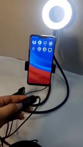 Ring Light with Cell Phone Holder Stand Desk Lamp with 3 Light Modes Flexible Arms 2 in 1 - Keimav official