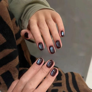 ยาทาเล็บแม่เหล็กแบบเจลตาแมว 10 มล. 1-10 ชิ้น สีน้ำตาล สีฟ้า แก้วประดับคริสตัล  แบบสองสี ใสเหมือนน้ำแข็ง สำหรับฤดูใบไม้ร่วงและฤดูหนาว