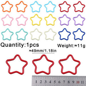 1~20pcs Round Corner Lacquered Pentagram 31mm Spring Clip Keychain for Jewelry Making Key Chains DIY Phone Chain Accessories