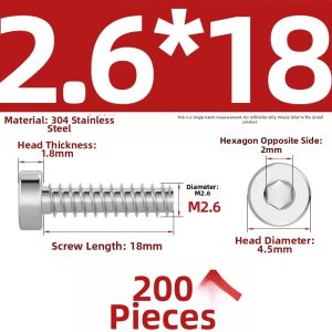 TIANZHUOJINSHU | 304 Stainless Steel Hex Head Self-Tapping Screw Thin Dome Head