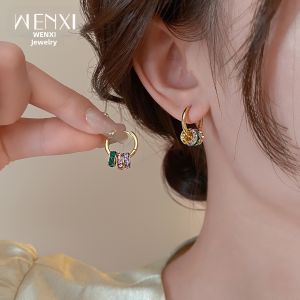 WENXI | Unique Colorful Beaded French Style Hoop Earrings