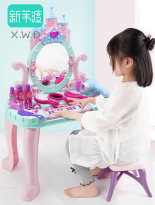 Đồ Chơi Bàn Trang Điểm Cho Bé Gái Kèm Đàn Piano 2 Trong 1 – Có Gương Đèn Ghế Min