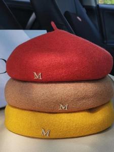 M Standard Black Beret Female Fall and Winter K-style Japanese Painter Hat British Retro Cyber Celebrity Octagonal Cap Female Fashion Trendy