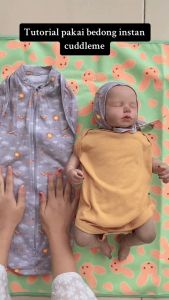 Cuddleme Bedong Instan SET Topi - Swaddlepod Hoodie Cuddle Me Swaddle Bayi Selimut Anak