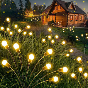 6/10 LED Solar String Fairy Lights Path Lawn Landscape Firefly Lamp Outdoor New Year Christmas Garden Patio Garland Street Decor