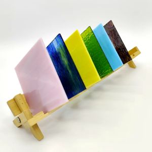 6pc 10X10CM Red blue brown Transparent stained glass sheets diy mosaic tile glassstained glass supplies crafts and art supplies