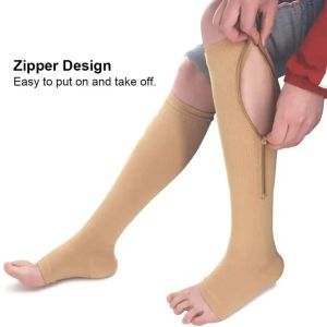 Zipper Compression Socks for Women & Men Sturdy Zippered Stocking to Improves Blood Circulation Relieves Pain & Swelling 1Pair