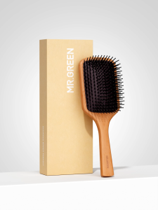 MR.GREEN Hair Brush Natural Maple Wide Board Massage Scalp Comb Air Cushion Anti-Static Detangle Brush For Curly Long Hair Both Women Men