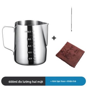 GIANXI | Cốc In Hình Latte Bằng Thép Không Gỉ và Dụng Cụ Làm Sữa Bọt Chuyên Nghiệp